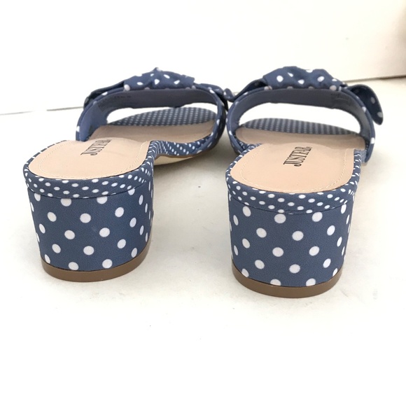 JUSTFAB Polka Dot Sandals Block Heel Dress Sandals Blue White Etna Size 8.5 NEW - Picture 9 of 16